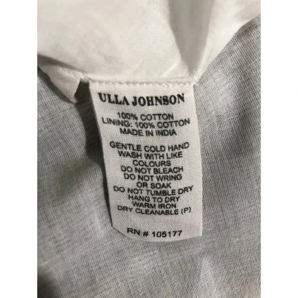 Ulla Johnson Essie Dress Gris/Grey Ruffled Lace-Up Tassels Hand-Stitching Size 2 - Picture 5 of 8